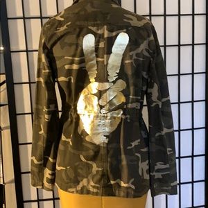 Peace sign camo jacket